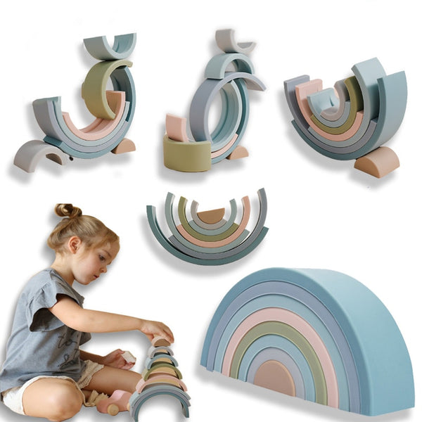 Silicone Rainbow Stacker Montessori Learning