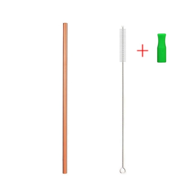 Rose Gold Stainless Steel Reusable Straws