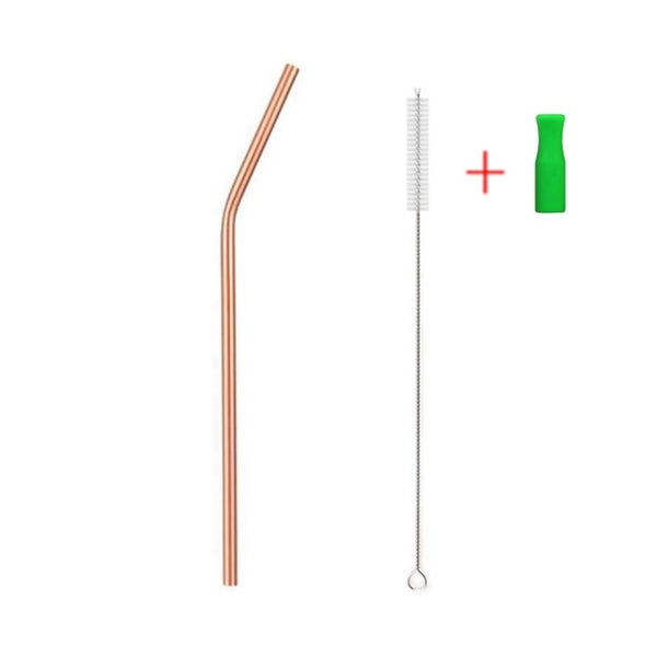 Rose Gold Stainless Steel Reusable Straws
