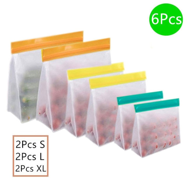 Reusable Silicone Ziplock Bags - Freezer Safe