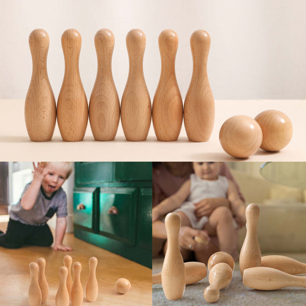 Wooden Bowling Ball Set