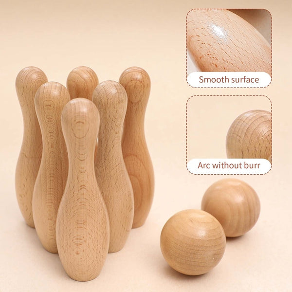 Wooden Bowling Ball Set