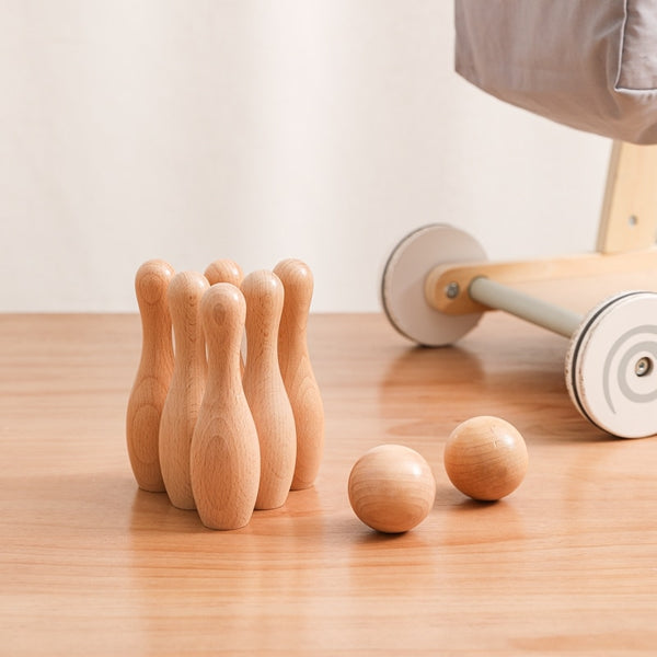 Wooden Bowling Ball Set