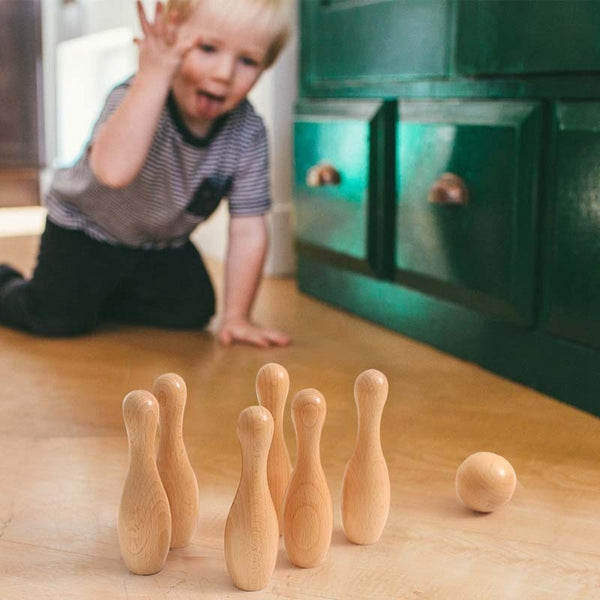 Wooden Bowling Ball Set