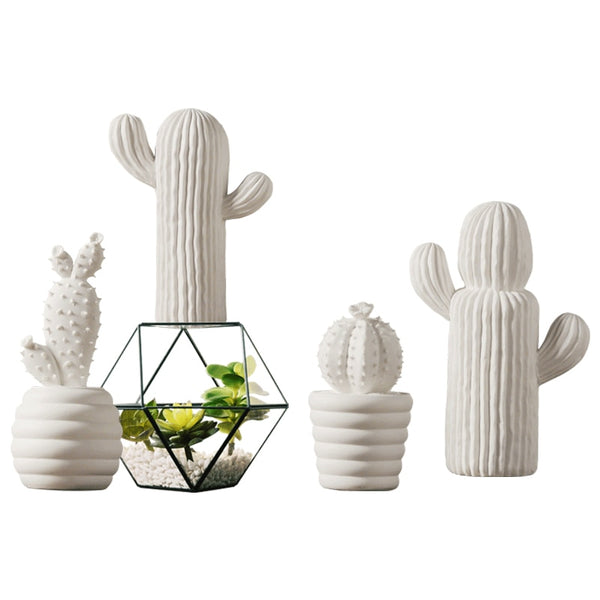 Minimalist Ceramic Cactus Sculptures