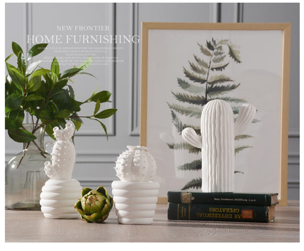 Minimalist Ceramic Cactus Sculptures