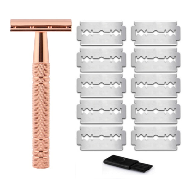 Eco-Friendly Double Edge Safety Razor with 10 free blades