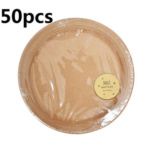 Eco-friendly Disposable Solid Kraft Paper Plates