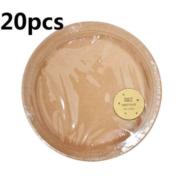 Eco-friendly Disposable Solid Kraft Paper Plates