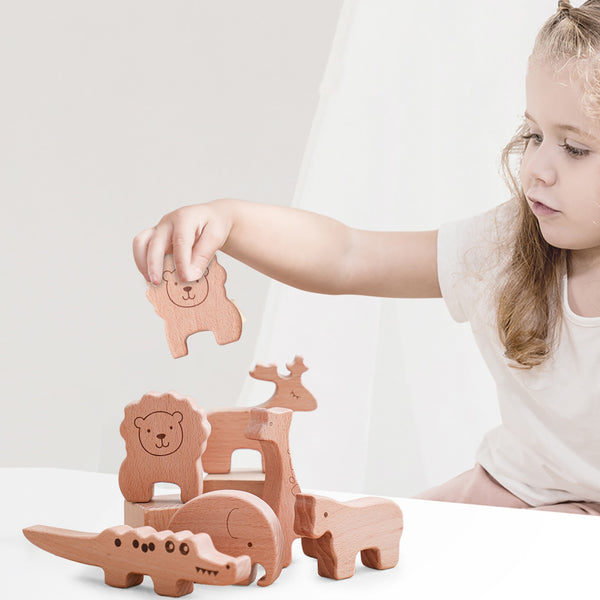 Wooden Animal Stacking Blocks