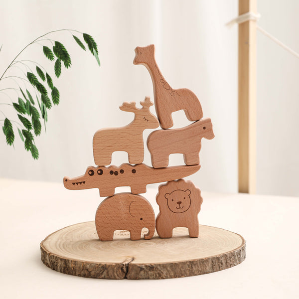 Wooden Animal Stacking Blocks