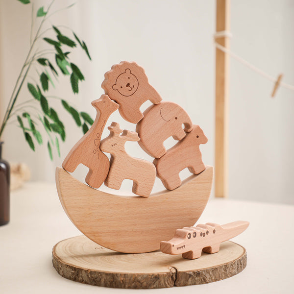 Wooden Animal Stacking Blocks