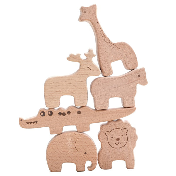 Wooden Animal Stacking Blocks