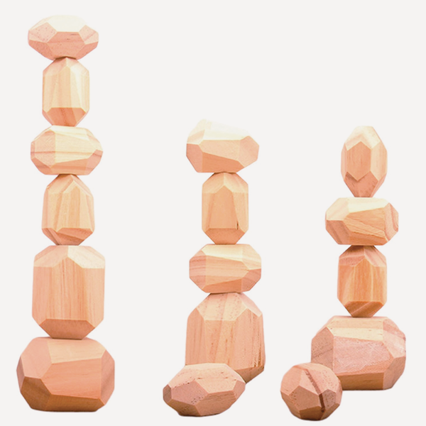 Wood Balancing Rock Blocks - Natural