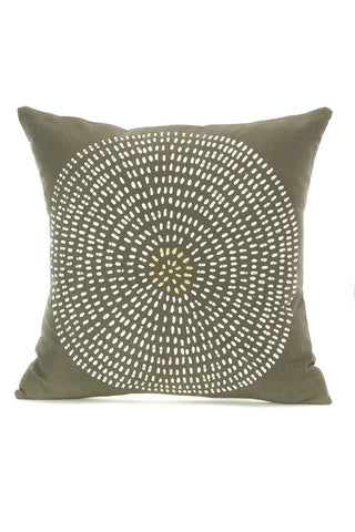 Zambian Hand Painted Warm Gray Maasai Necklace Pillow Cover